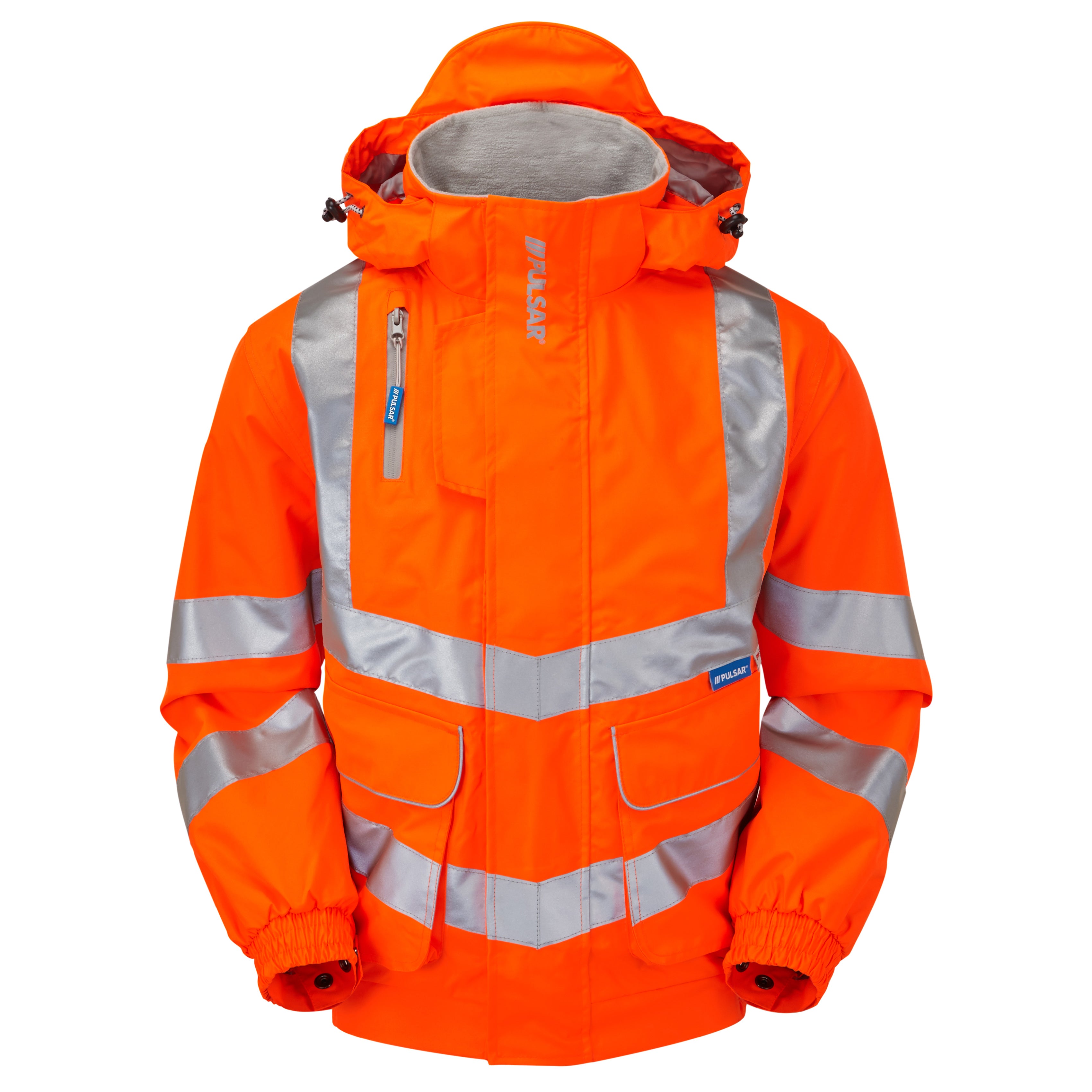 Pulsar Protect Rail Spec HI Vis Orange Mesh Lined Bomber Jacket