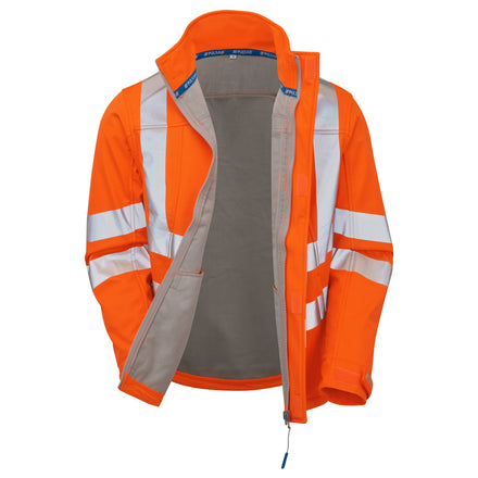 Pulsar Protect Mens Hi Vis Orange Interactive Softshell Jacket PR535