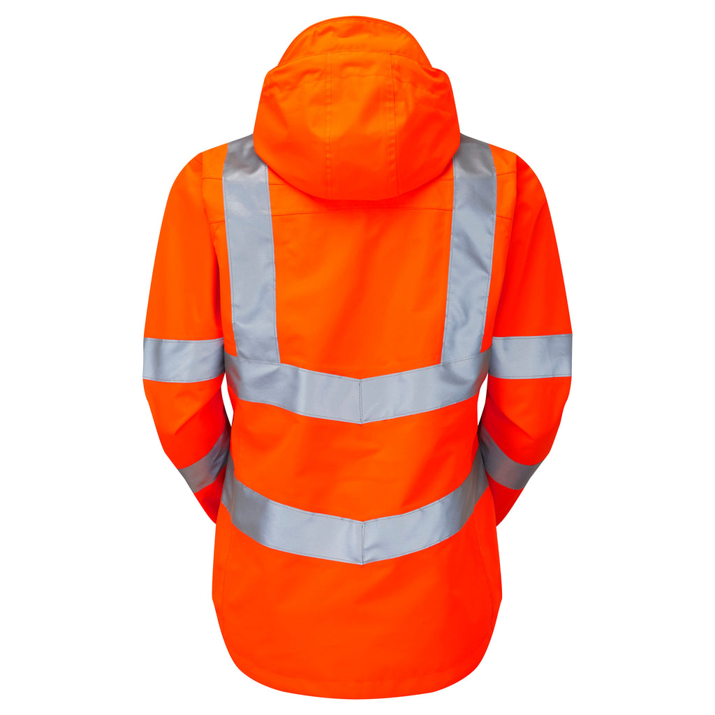 Pulsar Protect Ladies Rail Spec Hi Vis Orange Storm Coat PR705