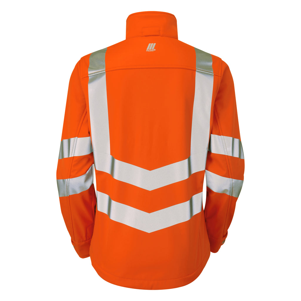 Pulsar Protect Ladies Rail Spec Hi Vis Orange Softshell Jacket PR707