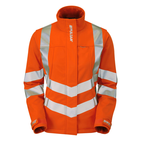 Ladies softshell hi vis jacket best sale