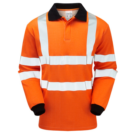 Pulsar Electric ARC Hi Vis Orange Long Sleeved Polo Shirt PRARC21