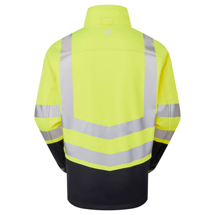 Pulsar Protect Mens Hi-vis Yellow/Navy Blue Two Tone Interactive Softshell Jacket P306