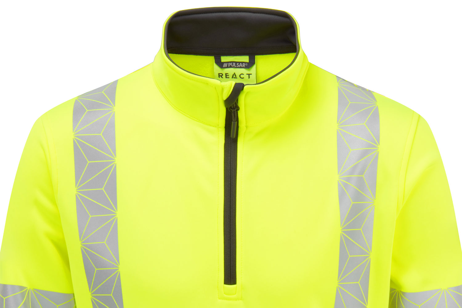 PULSAR React Hi-vis Yellow 1/4 Zip Sweater RCT804 | Start Safety UK