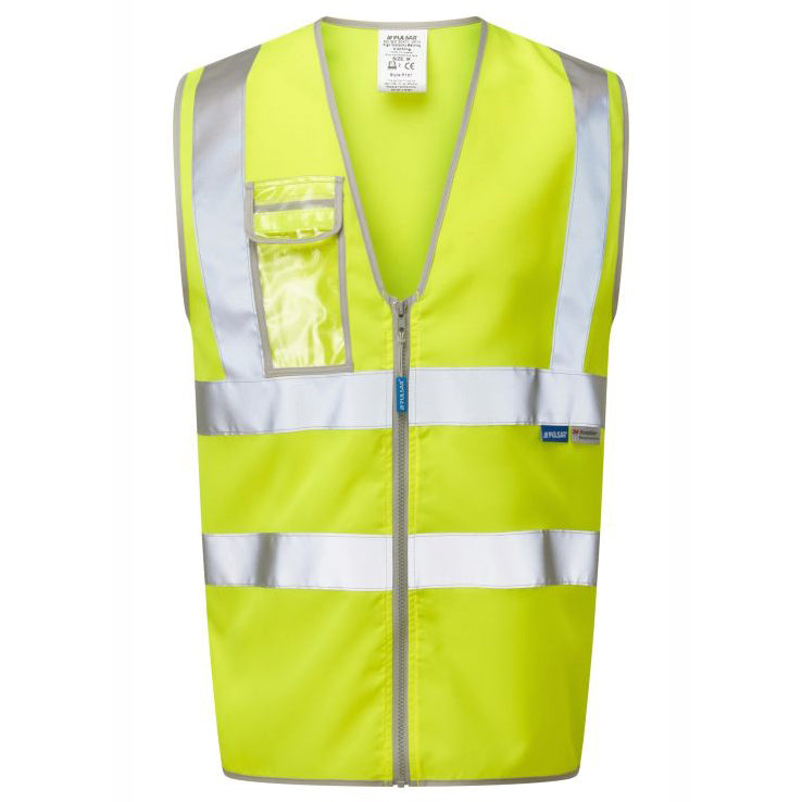 Pulsar Protect Hi-Vis Yellow Zip Up Vest P197