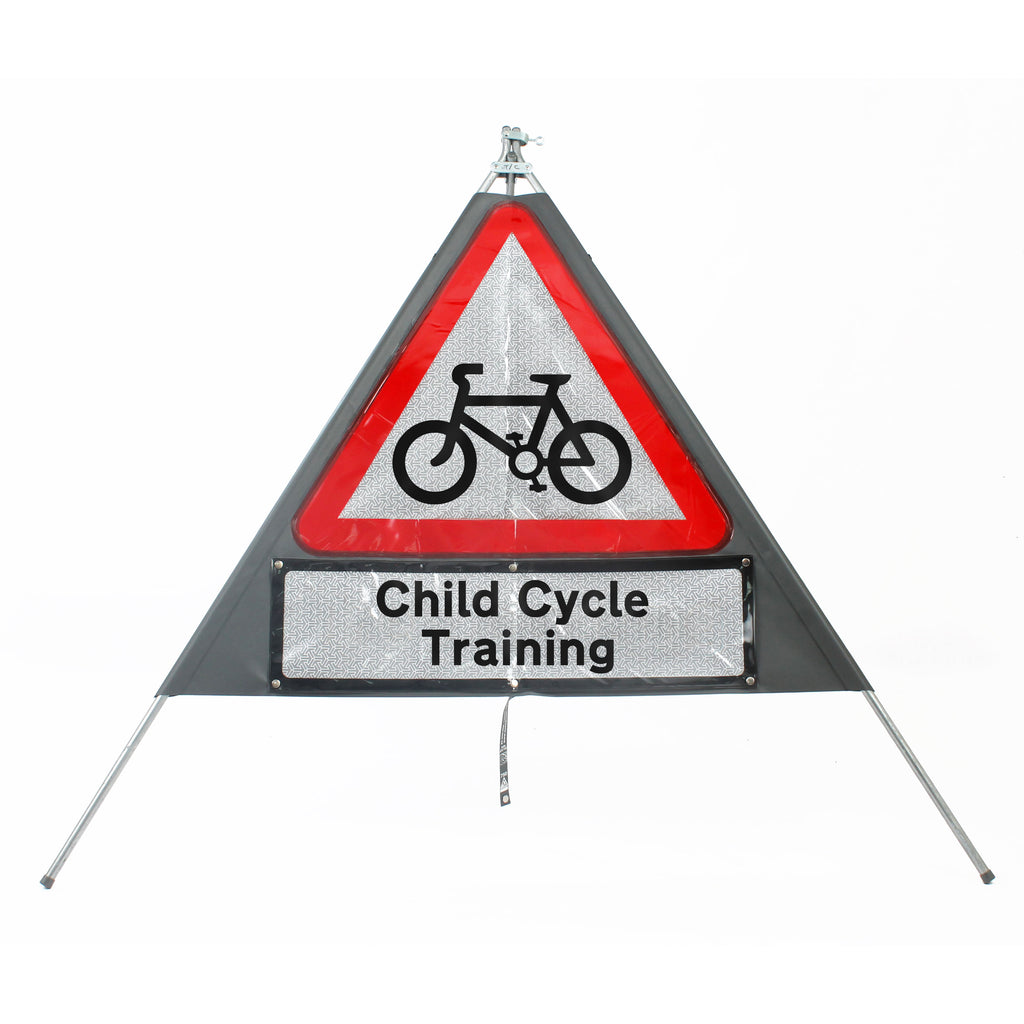 Cycle Route Ahead Sign dia. 950 Inc. Sup. 'Child Cycle Training' - Classic Roll Up Sign / RA1