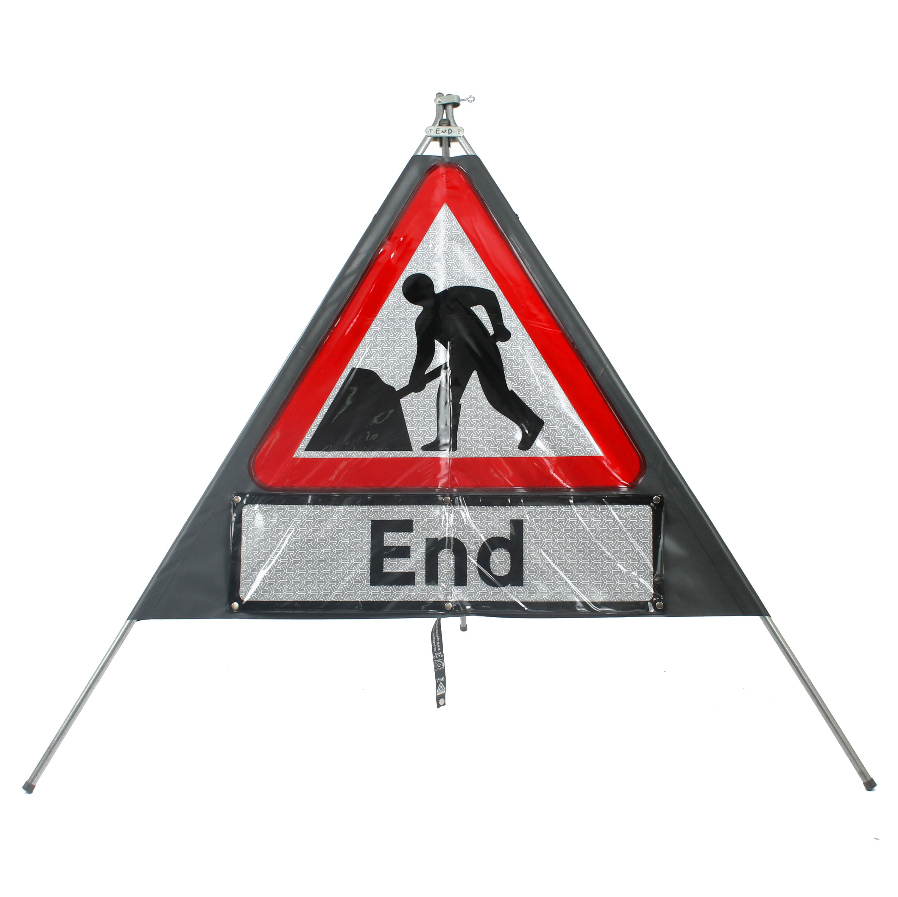 Men At Work Inc. 'End' dia.7001 Classic Roll Up Road Sign – Start Safety UK