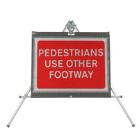 Pedestrians Use Other Footway dia. 7018 - Roll Up Sign / RA1 | 600x450mm