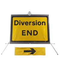 Diversion End Inc. Reversible Arrow dia. 2702 - Roll Up Sign / RA1 | 1050x750mm