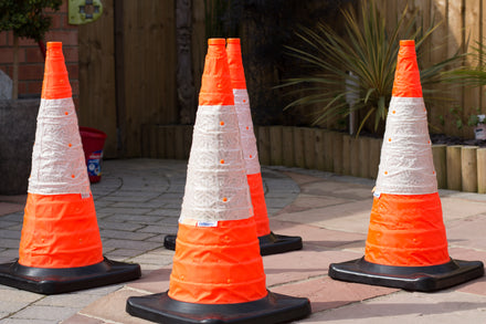 Collapsible Traffic Cones, Road Legal 750mm Retroreflective