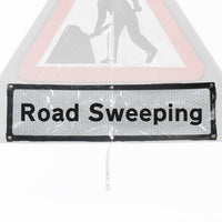 'Road Sweeping' Roll Up Road Sign Supplementary Plate Dia. 7001.1 / RA1