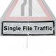 'Single File Traffic' Roll Up Road Sign Supplementary Plate dia. 518 / RA1