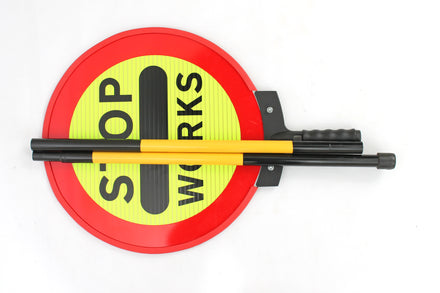 Stop Works Sign | Stop Works Lollipop Sign 450mm Collapsible