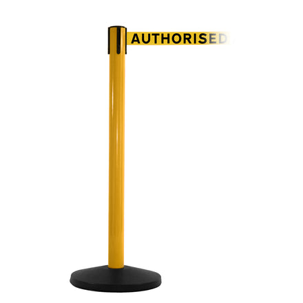 SafetyMaster 450 3.4m x 50mm Belt Barrier System (Yellow / Authorised Access Only | Yel-Blk)