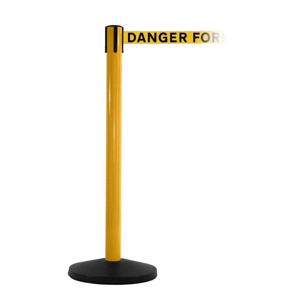 SafetyMaster 450 3.4m x 50mm Belt Barrier System (Yellow / Danger Fork Lift Trucks | Yel-Blk)