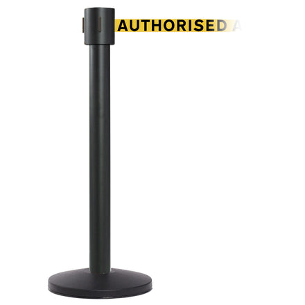 SafetyPro 335 10.6m x 50mm Belt Barrier System (Black / Authorised Access Only | Yel-Blk)