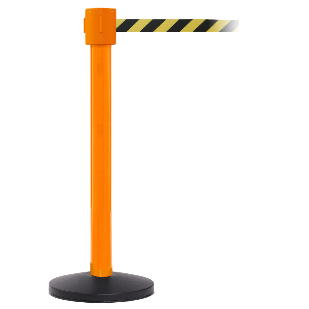 SafetyPro 335 10.6m x 50mm Belt Barrier System (Orange / Yellow / Black Chevron)