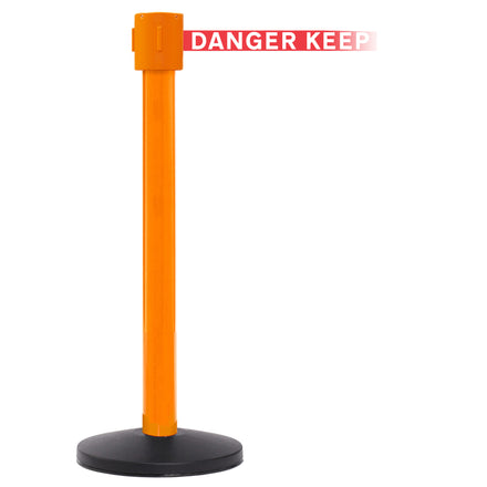 SafetyPro 335 10.6m x 50mm Belt Barrier System (Orange / Danger Keep Out | Red-White)