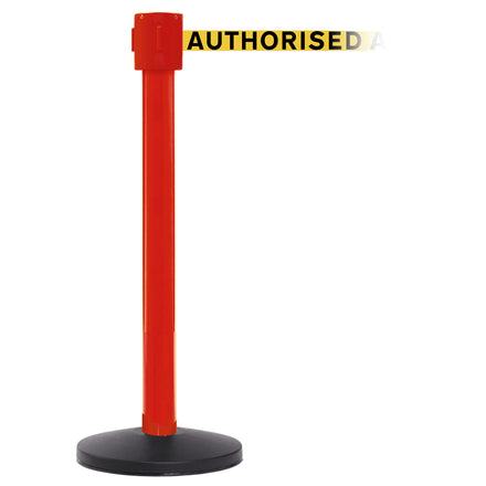 SafetyPro 335 10.6m x 50mm Belt Barrier System (Red / Authorised Access Only | Yel-Blk)