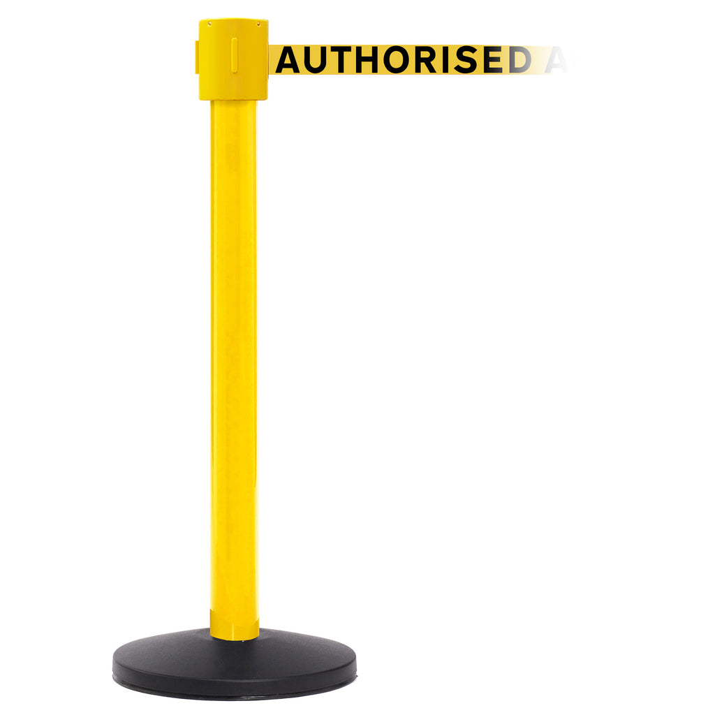 SafetyPro 335 10.6m x 50mm Belt Barrier System (Yellow / Authorised Access Only | Yel-Blk)