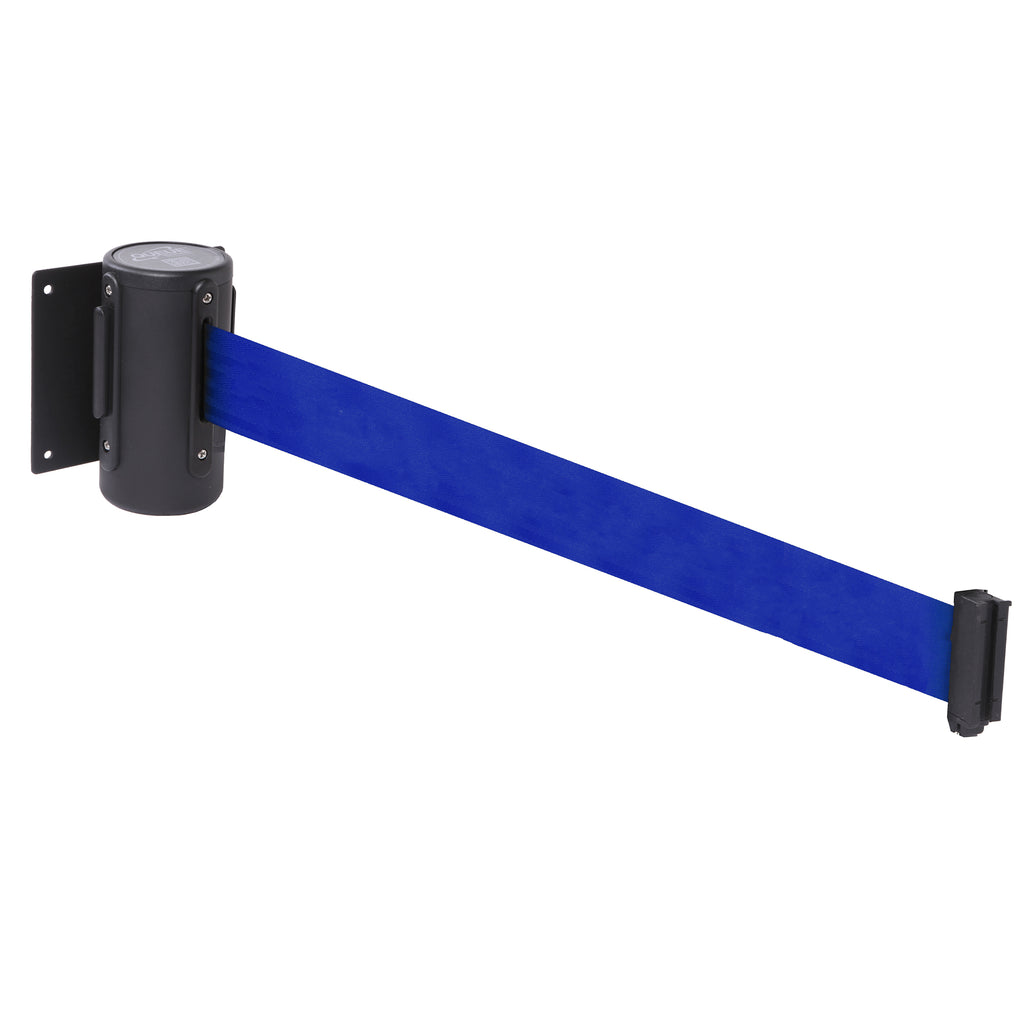 WallMaster 300 50mm Wall Mounted Belt Barrier System (2.3m / Black / Blue)