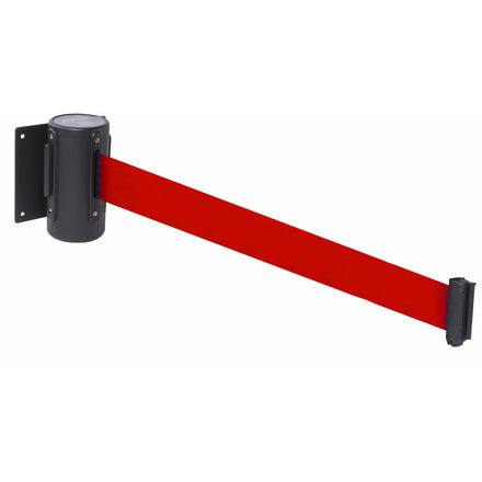 WallMaster 300 50mm Wall Mounted Belt Barrier System (2.3m / Black / Red)