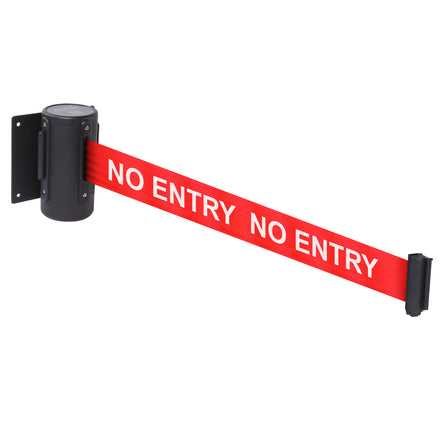 WallMaster 300 50mm Wall Mounted Belt Barrier System (2.3m / Black / No Entry | Red)