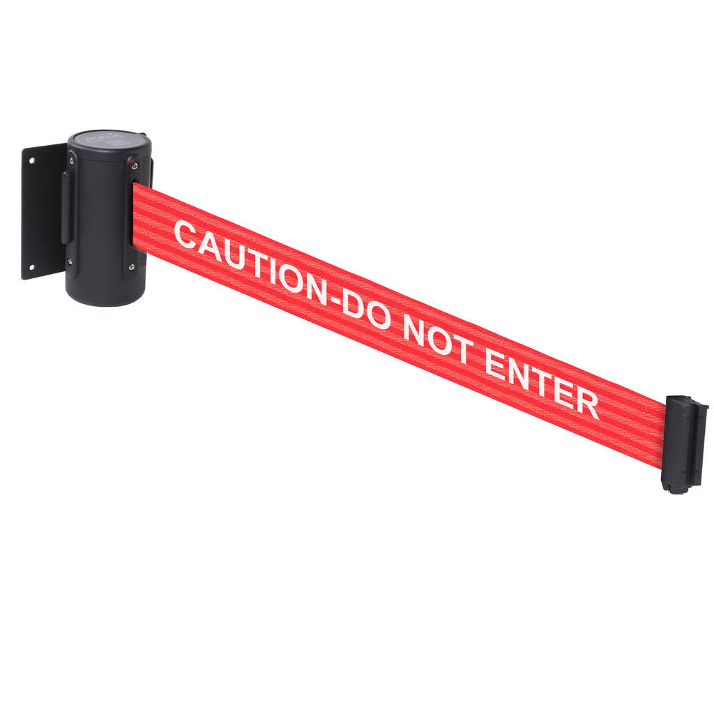 WallMaster 300 50mm Wall Mounted Belt Barrier System (2.3m / Black / Caution Do Not Enter | Red-White)