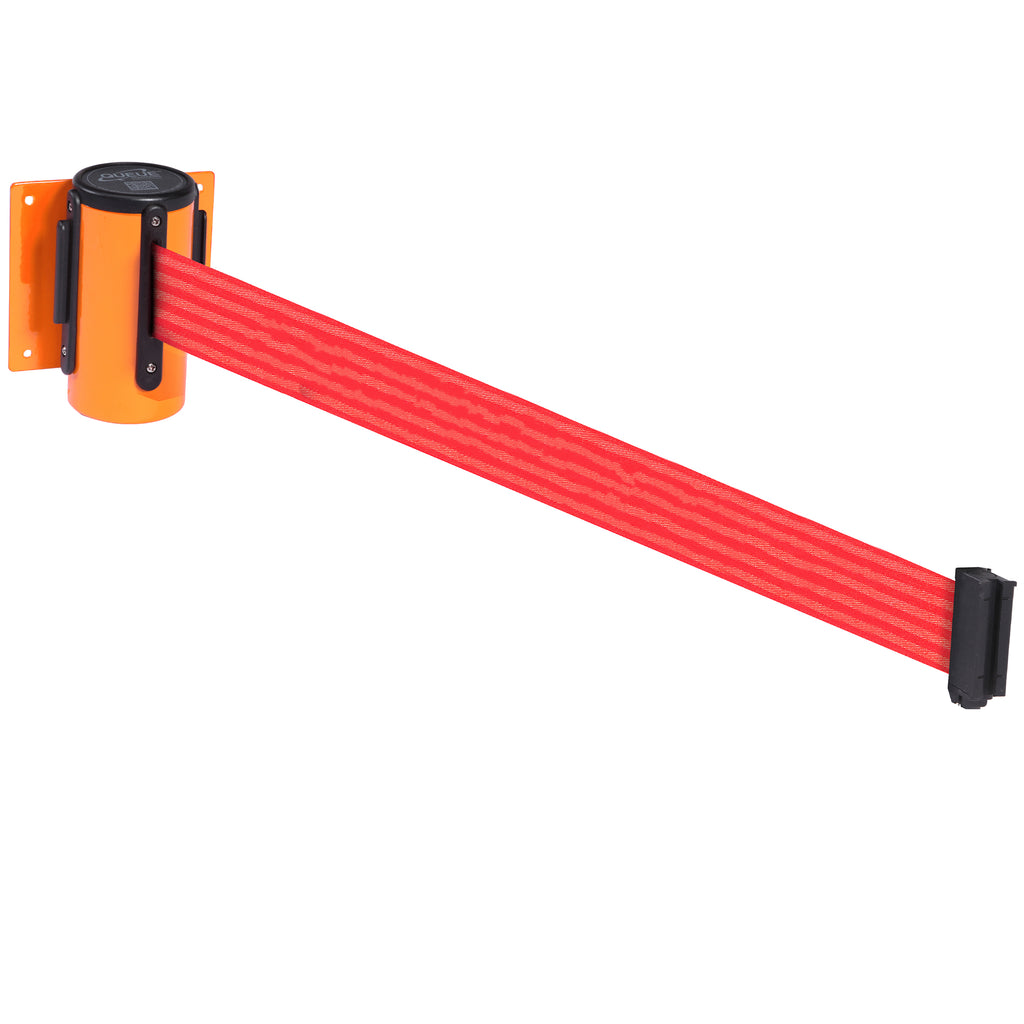 WallMaster 300 50mm Wall Mounted Belt Barrier System (2.3m / Orange / Red)