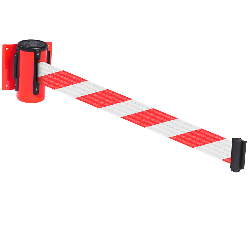 WallMaster 300 50mm Wall Mounted Belt Barrier System (2.3m / Red / Red / White  Chevron)