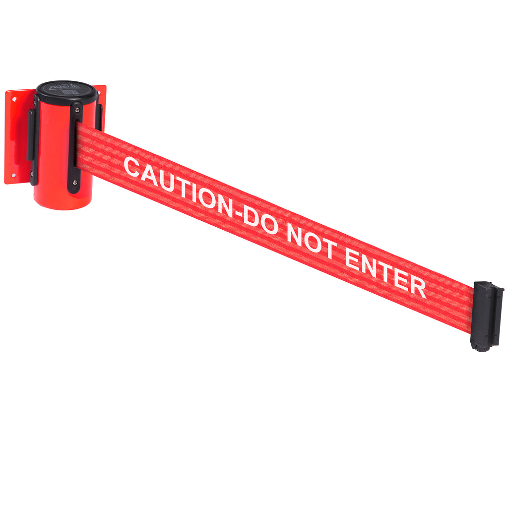 WallMaster 300 50mm Wall Mounted Belt Barrier System (2.3m / Red / Caution Do Not Enter | Red-White)