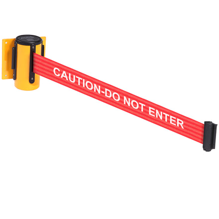 WallMaster 300 50mm Wall Mounted Belt Barrier System (2.3m / Yellow / Caution Do Not Enter | Red-White)