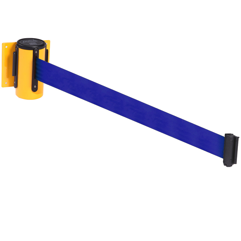 WallMaster 300 50mm Wall Mounted Belt Barrier System (2.3m / Yellow / Blue)