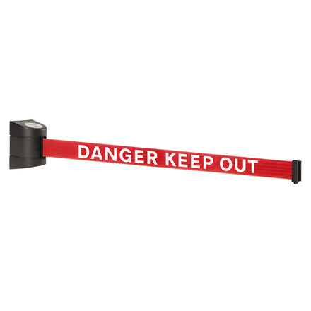 WallPro 400 4.6m x 50mm Belt Barrier System (Black / Danger Keep Out | Red-White)