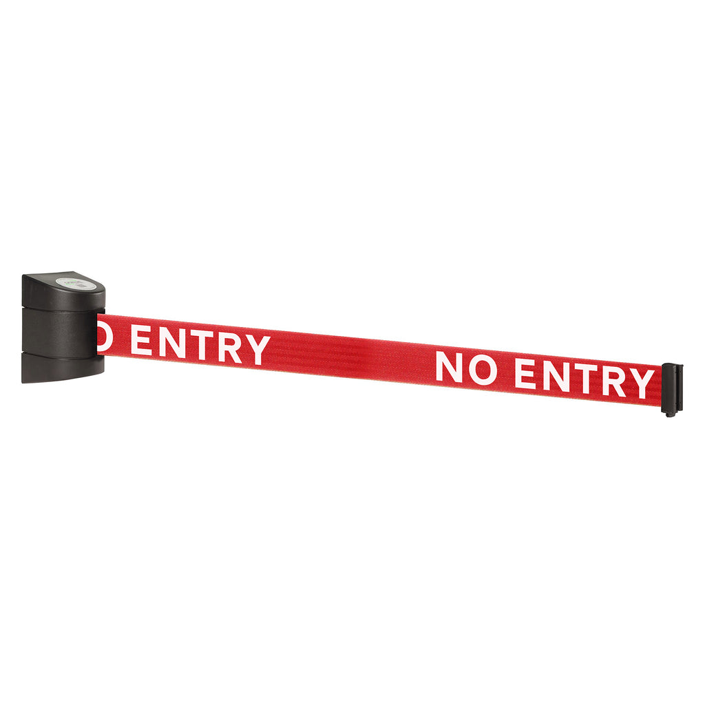 WallPro 400 4.6m x 50mm Belt Barrier System (Black / No Entry | Red)