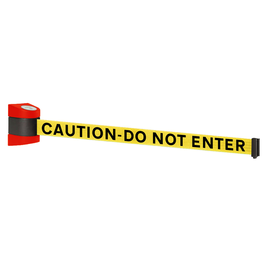 WallPro 400 4.6m x 50mm Belt Barrier System (Red / Caution Do Not Enter | Yel-Blk)