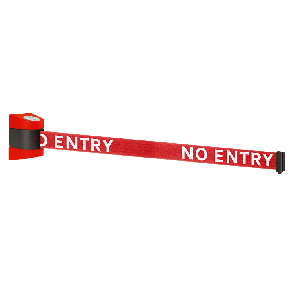 WallPro 400 4.6m x 50mm Belt Barrier System (Red / No Entry | Red)