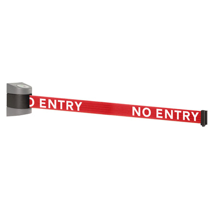 WallPro 400 4.6m x 50mm Belt Barrier System (Silver / No Entry | Red)