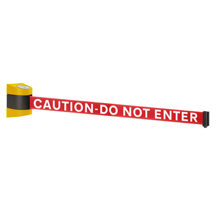 WallPro 400 4.6m x 50mm Belt Barrier System (Yellow / Caution Do Not Enter | Red-White)