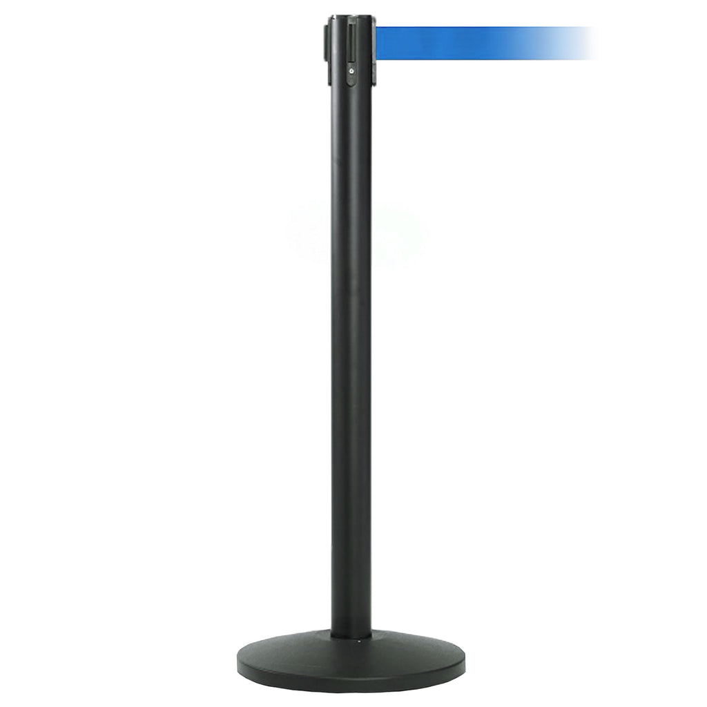 QueueMaster 550 3.4m x 50mm Belt Barrier System (Black / Blue)