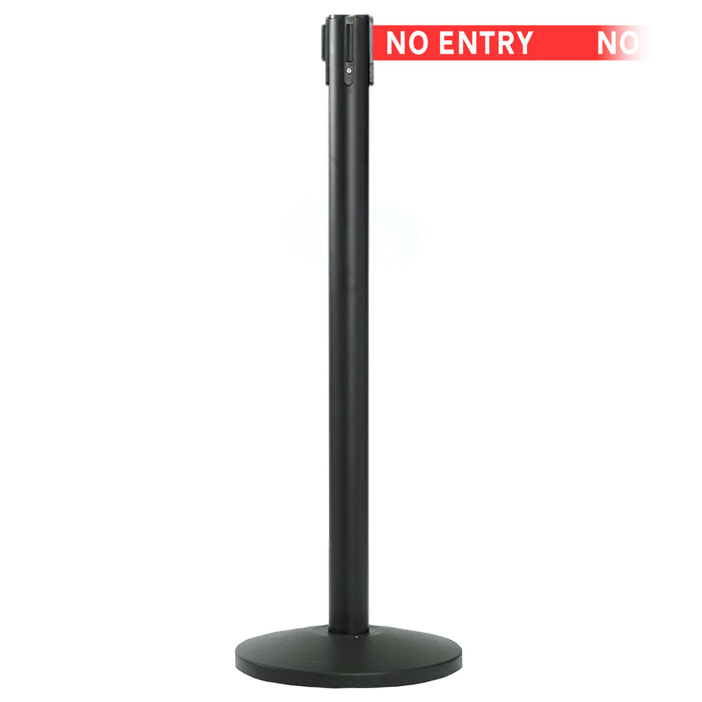 QueueMaster 550 3.4m x 50mm Belt Barrier System (Black / No Entry | Red)