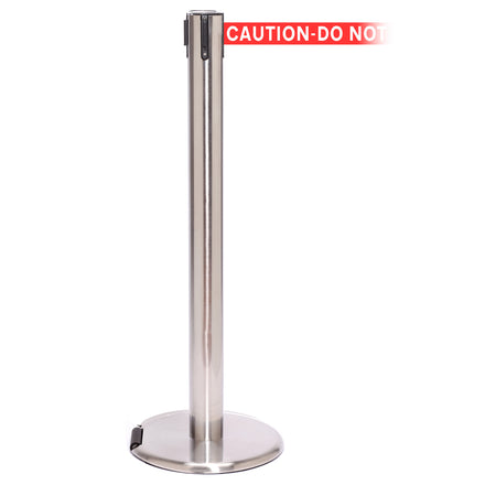 RollerPro 300 4.9m x 50mm Belt Barrier System (Polished Stainless / Caution Do Not Enter | Red-White)