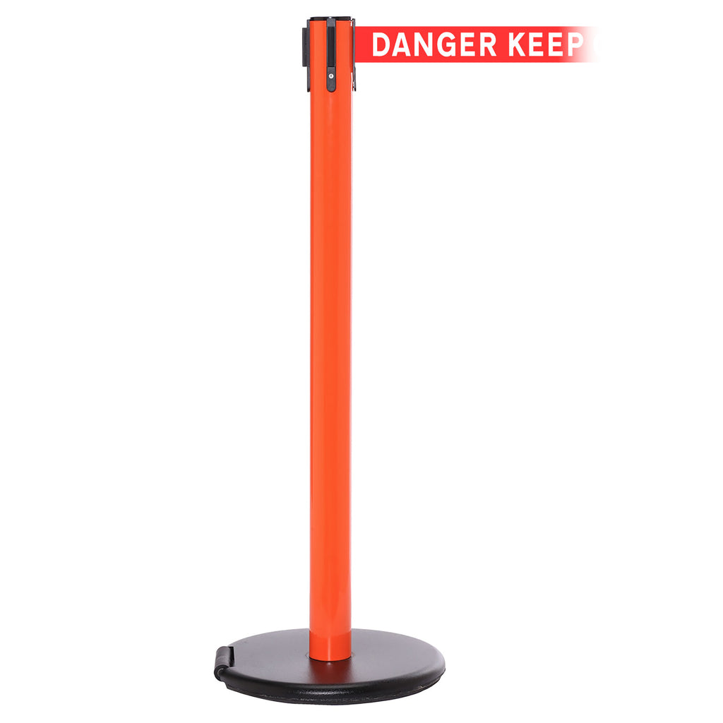 RollerSafety 250 3.4m x 50mm Belt Barrier System (Orange / Danger Keep Out | Red-White)