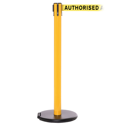 RollerSafety 250 3.4m x 50mm Belt Barrier System (Yellow / Authorised Access Only | Yel-Blk)