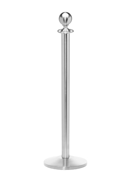 RopeMaster Rope Barrier Post Polished Chrome Or Brass (Satin Stainless / Ball)