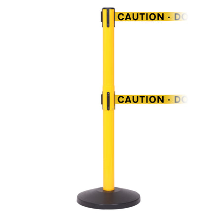 SafetyMaster 450 Twin 3.4m x 50mm Belt Barrier System (Caution Do Not Enter | Yel-Blk)