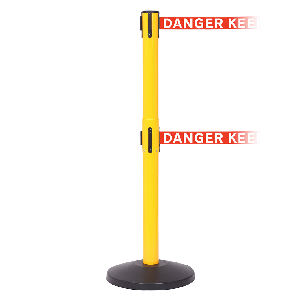 SafetyMaster 450 Twin 3.4m x 50mm Belt Barrier System (Danger Keep Out | Red-White)