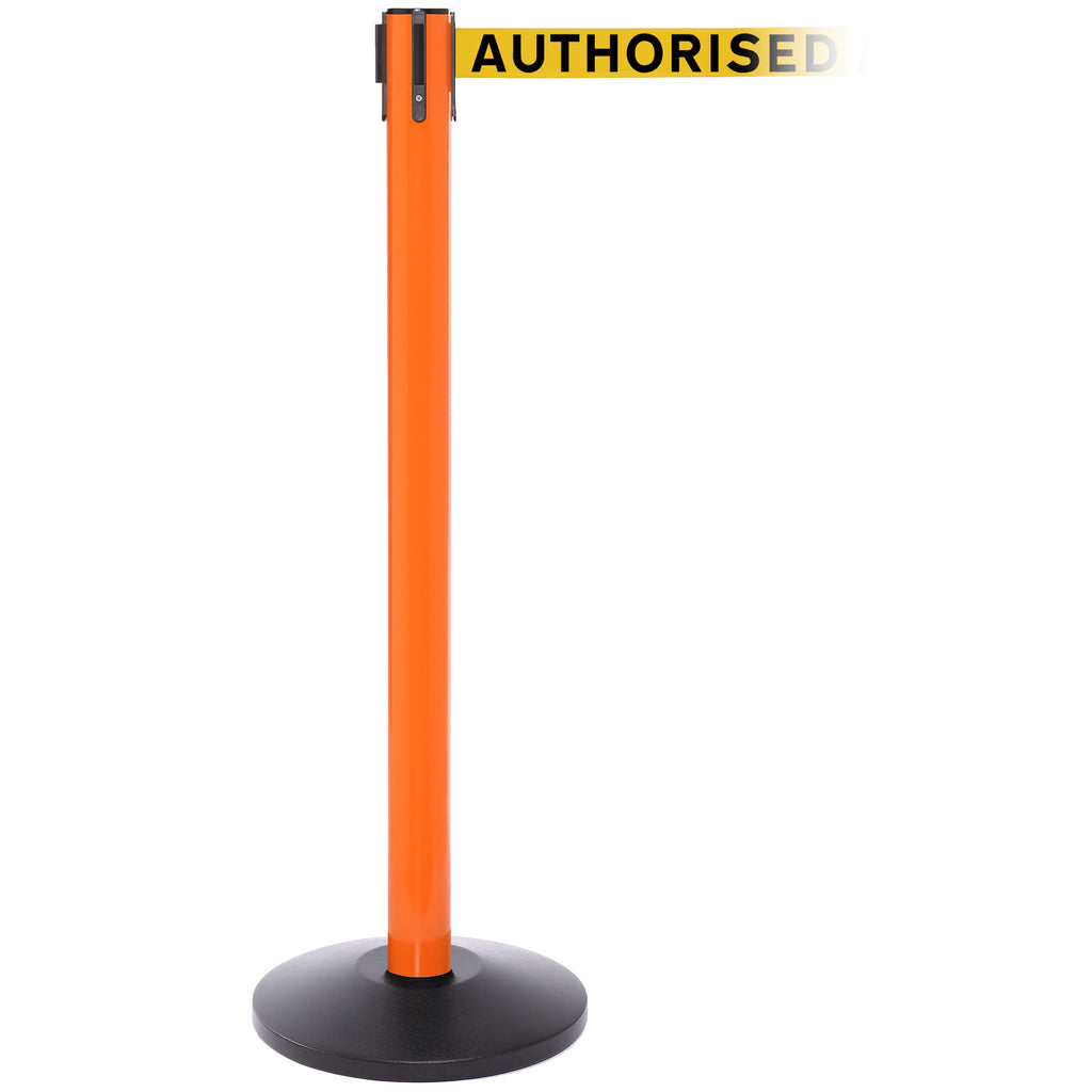 SafetyPro 250 3.4m x 50mm Belt Barrier System (Orange / Authorised Access Only | Yel-Blk)