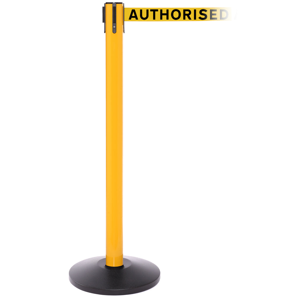 SafetyPro 250 3.4m x 50mm Belt Barrier System (Yellow / Authorised Access Only | Yel-Blk)