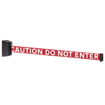 WallPro 300 50mm Wall Mounted Belt Barrier System (2.3m / Black / Caution Do Not Enter | Red-White)